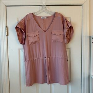 Calvin Klein Women's Mauve V-Neck Blouse